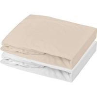 Set van 2 hoeslakens - P'TIT DODO - Jersey - 60 x 120 cm - Wit / Nude