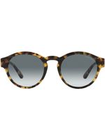 Giorgio Armani lunettes de soleil à monture ronde - Marron