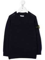 Stone Island Junior pull à patch Compass - Bleu