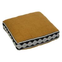 Atmosphera Vloerkussen Ankara - okergeel/zwart - katoen - 48 x 48 x 14 cm - vierkant - Extra dik Atmosphera Vloerkussen Ankara - okergeel/zwart - katoen - 48 x 48 x 14 cm - vierkant - Extra dik