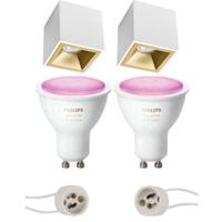 Philips Hue Opbouwspot Set GU10 - Mat Wit/Goud - Verdiept - Bluetooth
