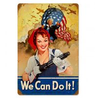 We Can Do It USA Heavy Zwaar Metalen Bord 45 x 30 cm