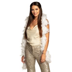 Carnaval verkleed boa met veren - wit - 180 cm - 50 gram - Glitter and Glamour