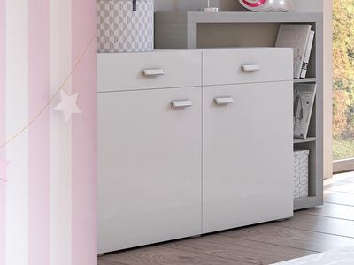 Commode BOA 2 deuren 2 lades wit/colorado beton Commode BOA 2 deuren 2 lades wit/colorado beton