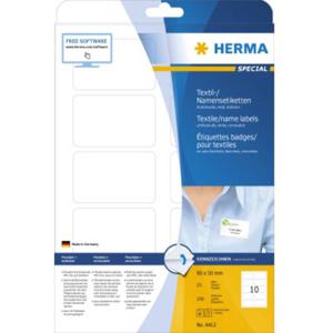 Herma 4412 Naametiketten 80 x 50 mm Acetaatzijde Wit 250 stuk(s) Weer verwijderbaar Laser (zwart/wit), Laser (kleur), Kopiëren (zwart/wit), Kopiëren (kleur)