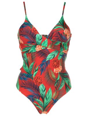 Lygia & Nanny maillot de bain à imprimé végétal Bianca - Rouge