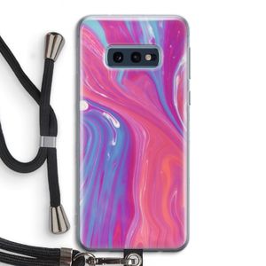 Paarse stroom: Samsung Galaxy S10e Transparant Hoesje met koord