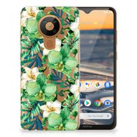 Nokia 5.3 TPU Case Orchidee Groen - thumbnail