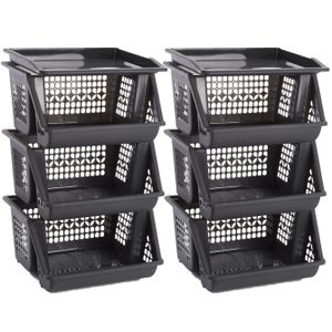 3x Antraciet grijze opberg kratten/kasten/organizers 3 vakken 62 cm