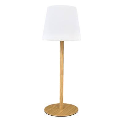 Oplaadbare LED tafellamp - houteffect - 40 cm - buiten en binnen