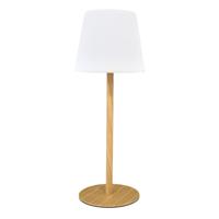 Oplaadbare LED tafellamp - houteffect - 40 cm - buiten en binnen