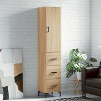 Hoge kast 34,5x34x180 cm bewerkt hout sonoma eikenkleurig