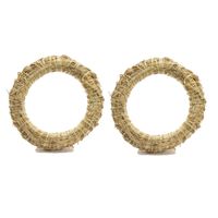 Set van 5x stuks stro kerstkransen om te decoreren 40 x 6,5 cm