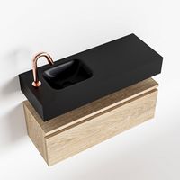 Toiletmeubel Mondiaz Andor | 80 cm | Meubelkleur Washed oak | Lex vrijhangend wastafel Urban Links | 1 kraangat