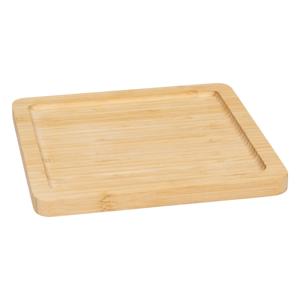 Serveerplankje voor hapjes/fingerfood  - 20 x 20 cm - bamboe hout - borrelplank - tapasplank