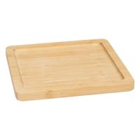 Serveerplankje voor hapjes/fingerfood  - 20 x 20 cm - bamboe hout - borrelplank - tapasplank