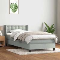 Boxspring met matras fluweel lichtgrijs 80x220 cm