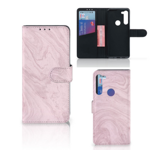 Motorola G8 Power Bookcase Marble Pink - Origineel Cadeau Vriendin