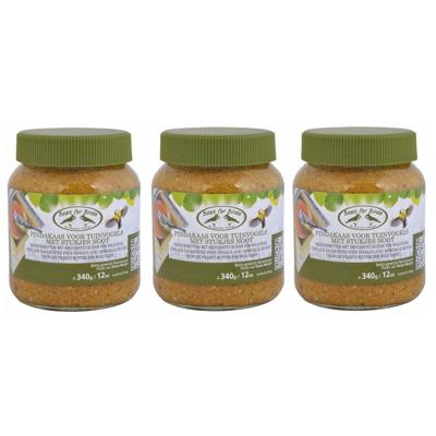 Best for Birds Vogelvoer - 3x - pindakaas - met stukjes noot - 340 gram - in pot