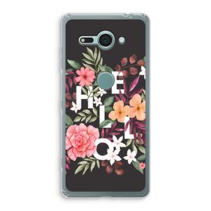 Hello in flowers: Sony Xperia XZ2 Compact Transparant Hoesje
