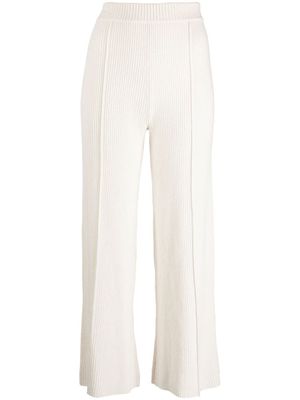 AERON pantalon droit en mérinos et cachemire mélangés - Tons neutres