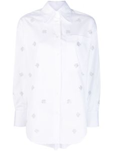 Jacob Cohën chemise en coton à ornements en cristal - Blanc