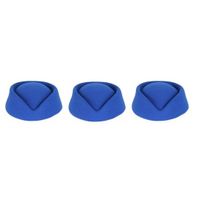 3 stuks blauw stewardessen hoedjes voor dames   - - thumbnail