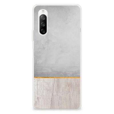 Sony Xperia 10 III | Bumper Hoesje | Wood Concrete