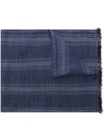 Brunello Cucinelli écharpe en soie mélangée à rayures - Bleu