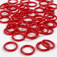 Creativ Company Plastic ring, afm 15 mm, dikte 2 mm, rood, 50 stuk/ 1 doos
