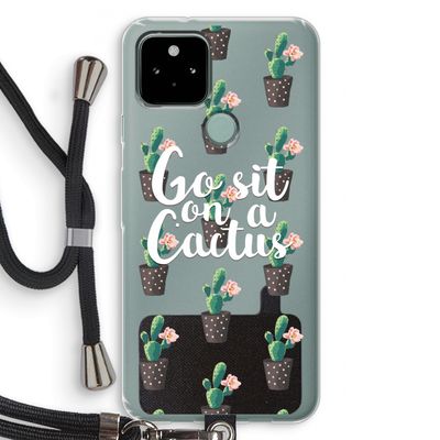 Cactus quote: Pixel 5 Transparant Hoesje met koord