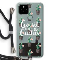 Cactus quote: Pixel 5 Transparant Hoesje met koord