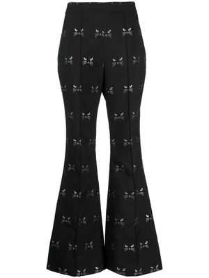Macgraw pantalon évasé Circa 72 à motif en jacquard - Noir