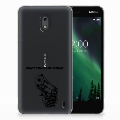 Nokia 2 Silicone-hoesje Gun Don't Touch My Phone Nokia 2 Silicone-hoesje Gun Don't Touch My Phone