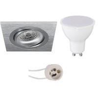 Energiezuinige Kantelbare LED Inbouwspot GU10 - Mat Zilver - Warm Wit