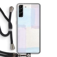 Square pastel: Samsung Galaxy S21 Plus Transparant Hoesje met koord