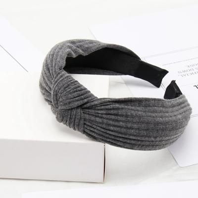Zachte geknoopte hoofdband Hairband Lady Bow haar hoepel haaraccessoires (donkergrijs)