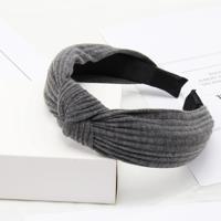 Zachte geknoopte hoofdband Hairband Lady Bow haar hoepel haaraccessoires (donkergrijs)