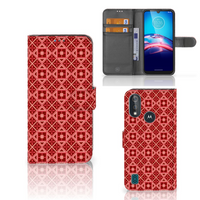 Bookcase Moto E6s Telefoon Hoesje Batik Rood - thumbnail