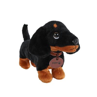 Knuffel teckel zwart 24cm