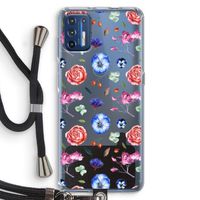 Bloemetjes: Motorola Moto G9 Plus Transparant Hoesje met koord Bloemetjes: Motorola Moto G9 Plus Transparant Hoesje met koord