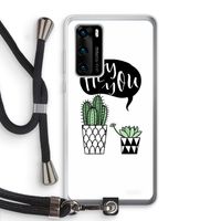 Hey you cactus: Huawei P40 Transparant Hoesje met koord