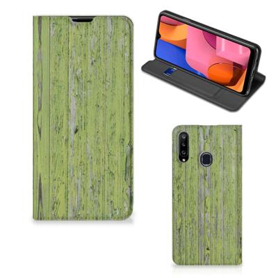 Samsung Galaxy A20s Book | Wallet Case | Green Wood