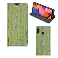 Samsung Galaxy A20s Book | Wallet Case | Green Wood