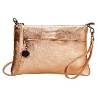 Charm London Leren Clutch/Schoudertasje Anna Metallic Champagne