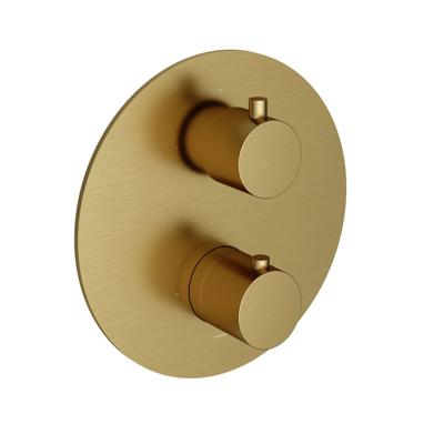 Hotbath Cobber afbouwdeel inbouwthermostaat met 2 functies omstel geborsteld messing (goud) PVD CB009EXTBBP