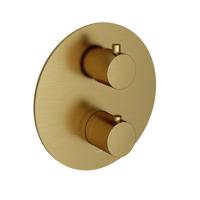 Hotbath Cobber afbouwdeel inbouwthermostaat met 2 functies omstel geborsteld messing (goud) PVD CB009EXTBBP