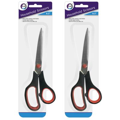 Huishoud/keuken schaar - Set van 2x stuks - metaal/kunststof - 21 cm
