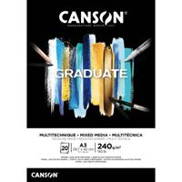 Mixed mediapapier canson graduate 240gr a3 zwart