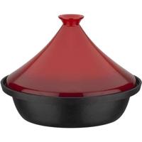 Tajine in ghisa massiccia - GSW - 30 x 22 cm - Coperchio in ceramica - Induzione - Rosso